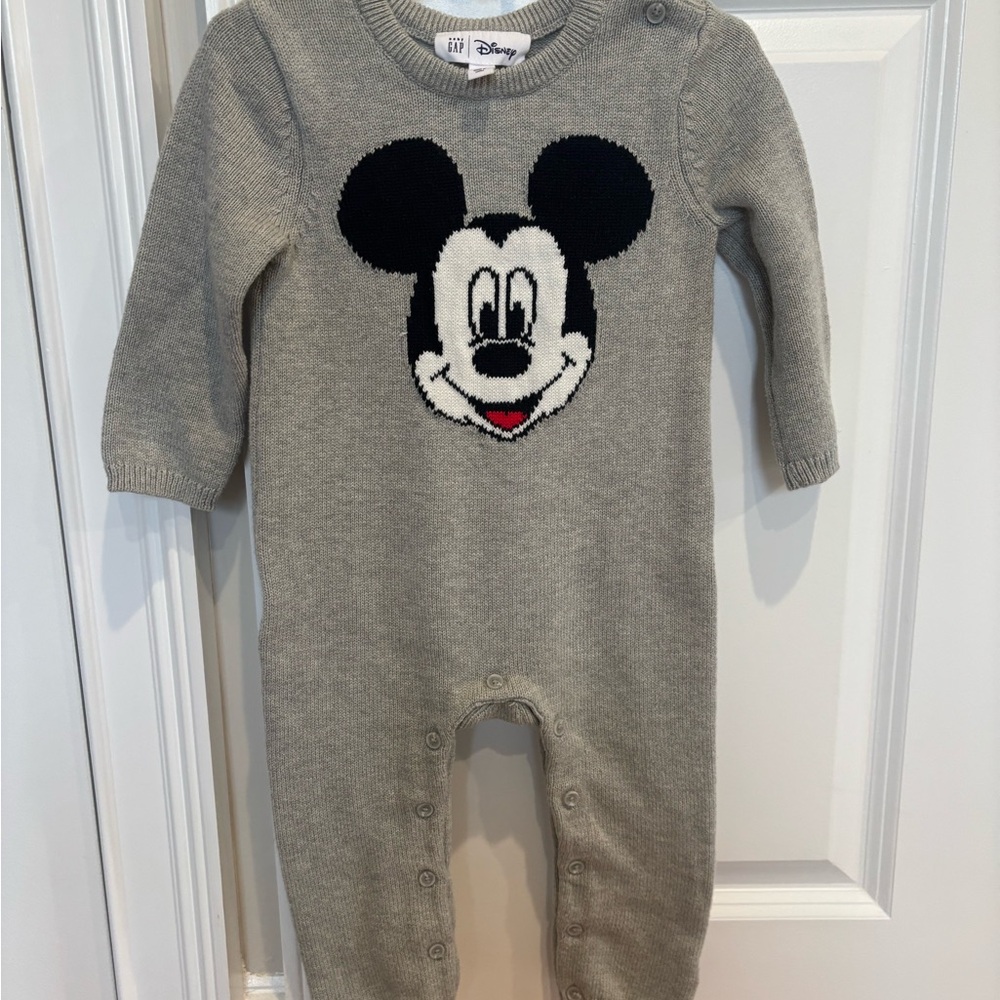 Disney Gray Mickey Mouse Kids One Piece